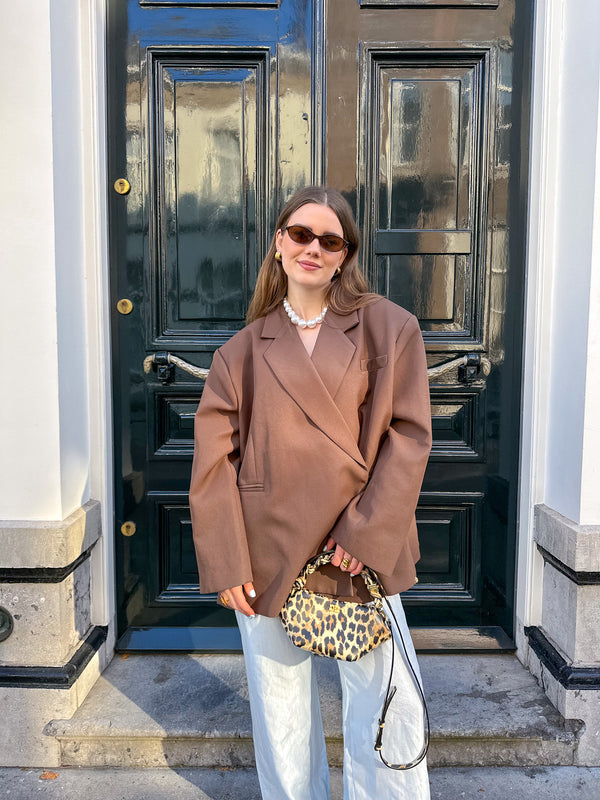 Boxy oversized blazer bruin
