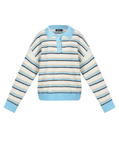 Maud polo trui stripes bruin