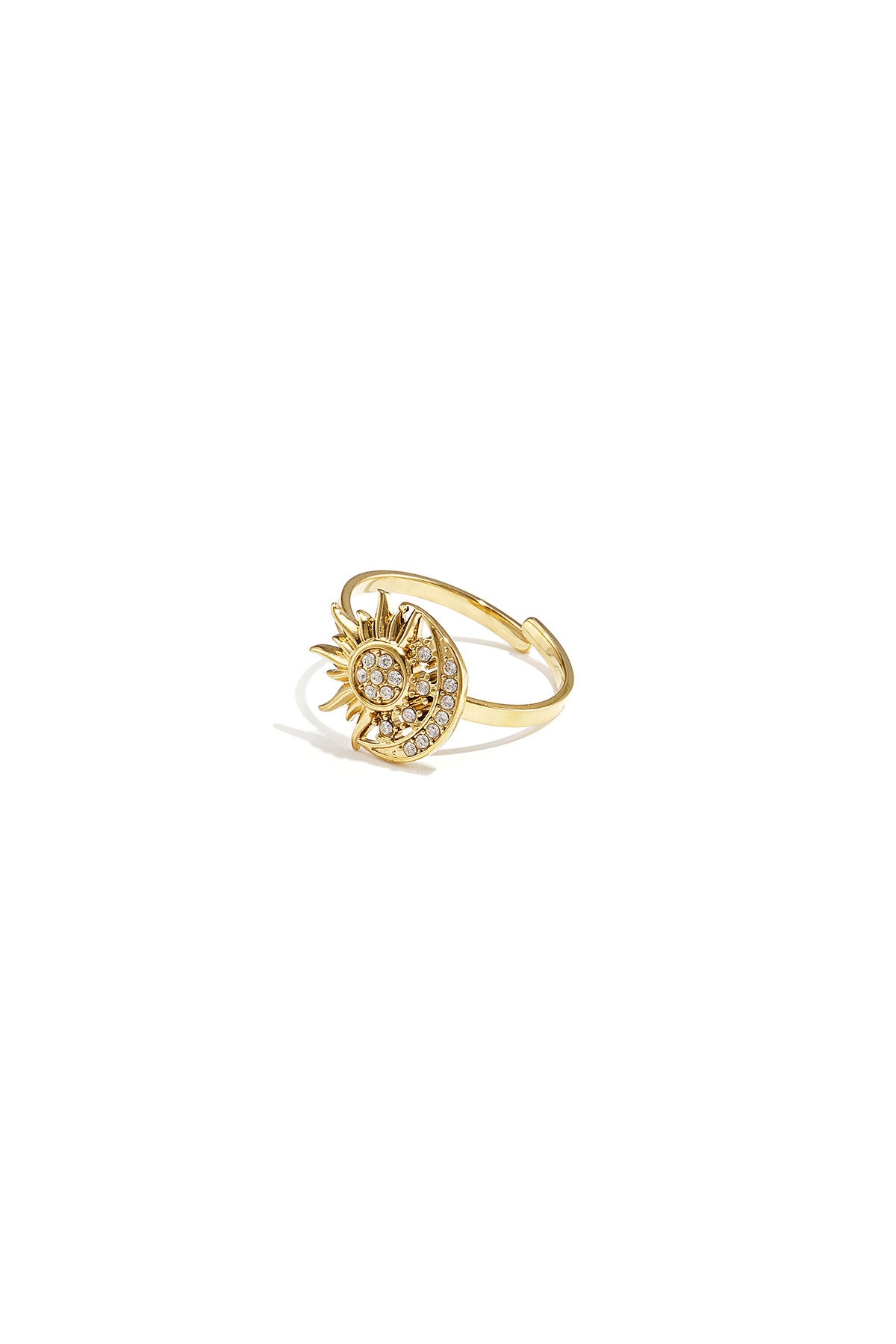 To the moon and back adjustable ring met zon en maan