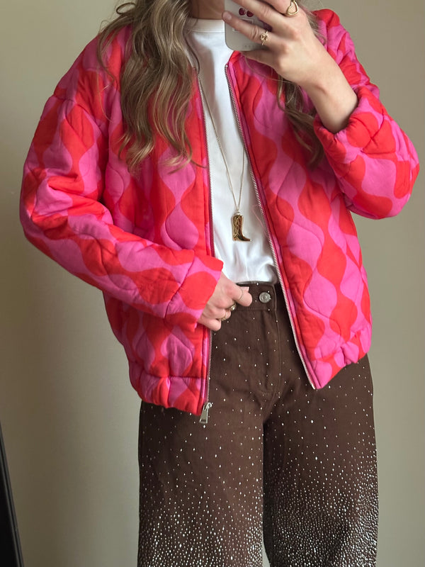 Wavy bomber pink