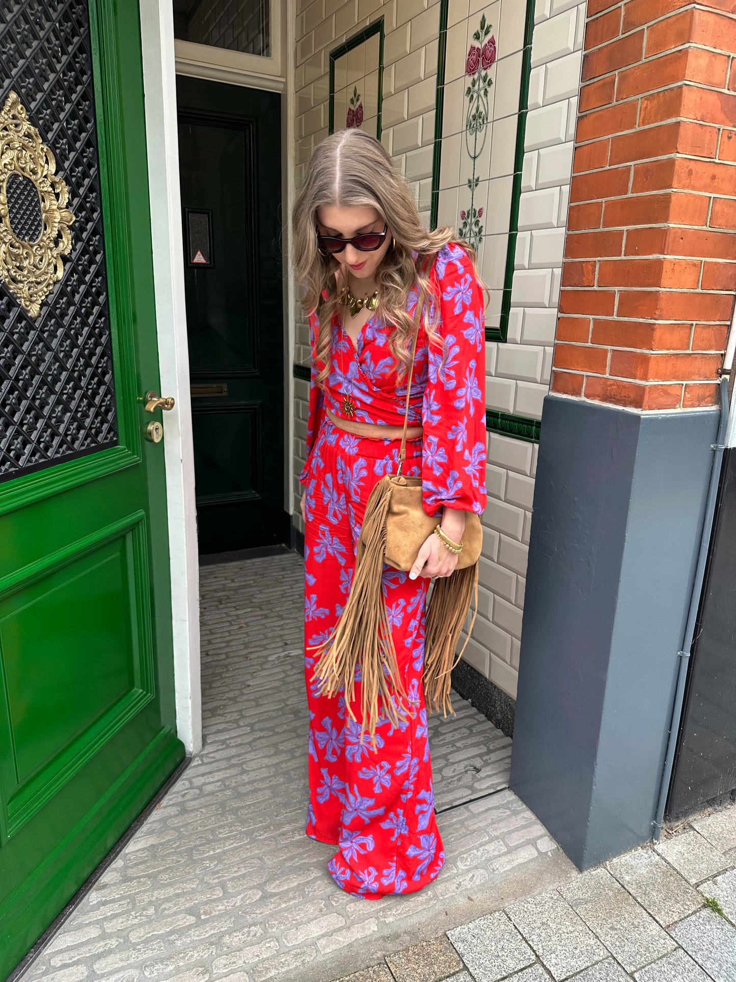 Harper & Yve Flora wikkel top rood