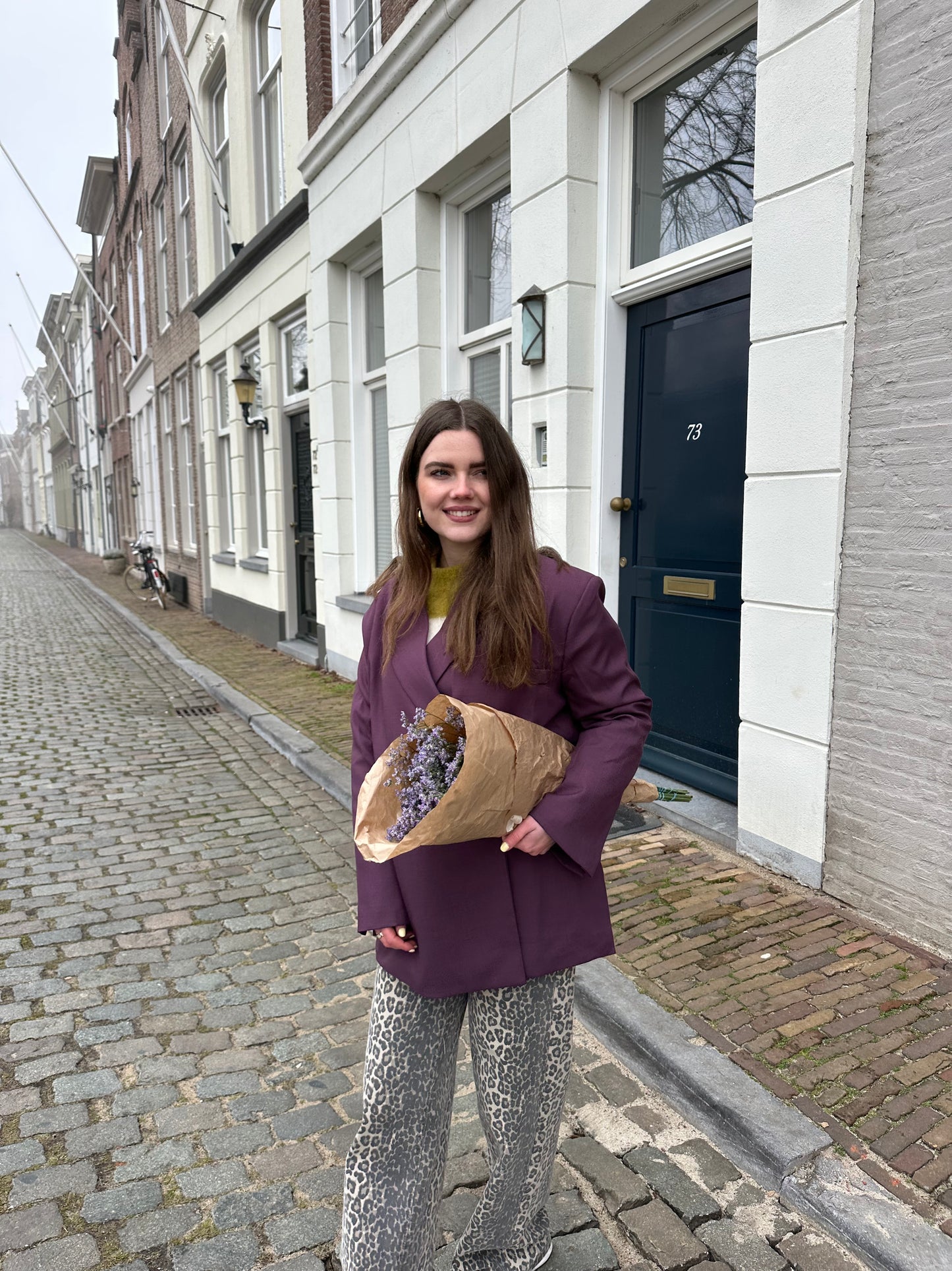 Boxy oversized blazer plum