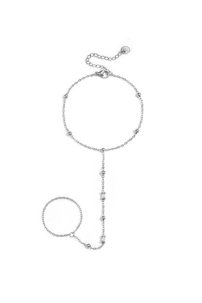 Love me hand chain armband silver