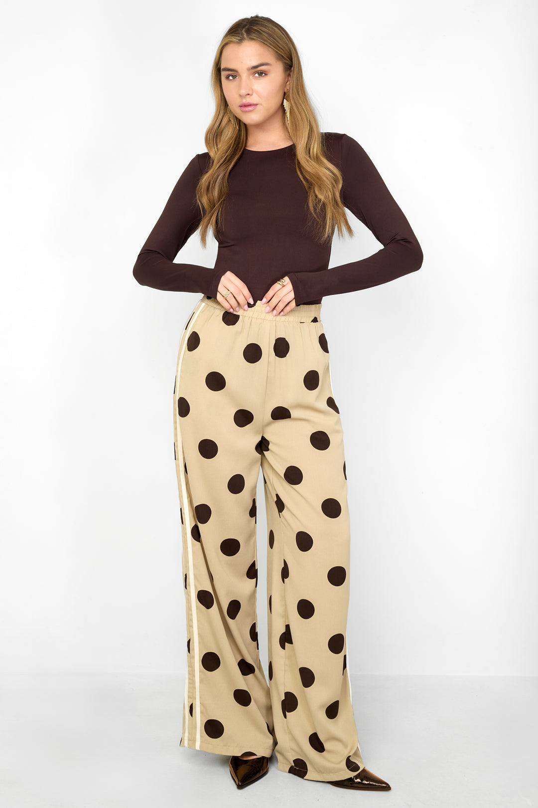 Lyla polkadot pantalon zwart