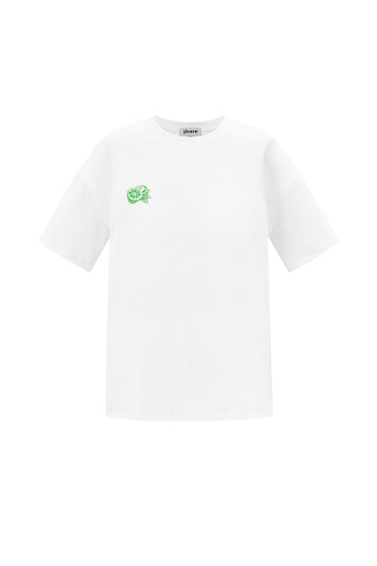 T-Shirt orange wit