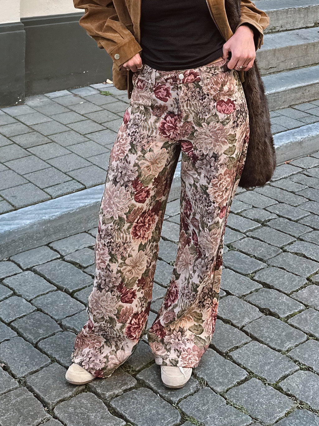 Zoe Julia wide leg broek vintage flowers