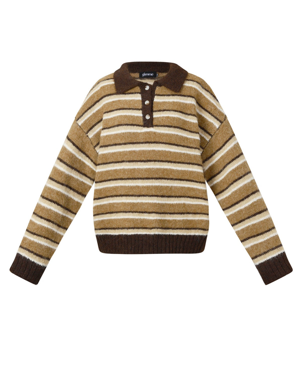 Maud polo trui stripes bruin