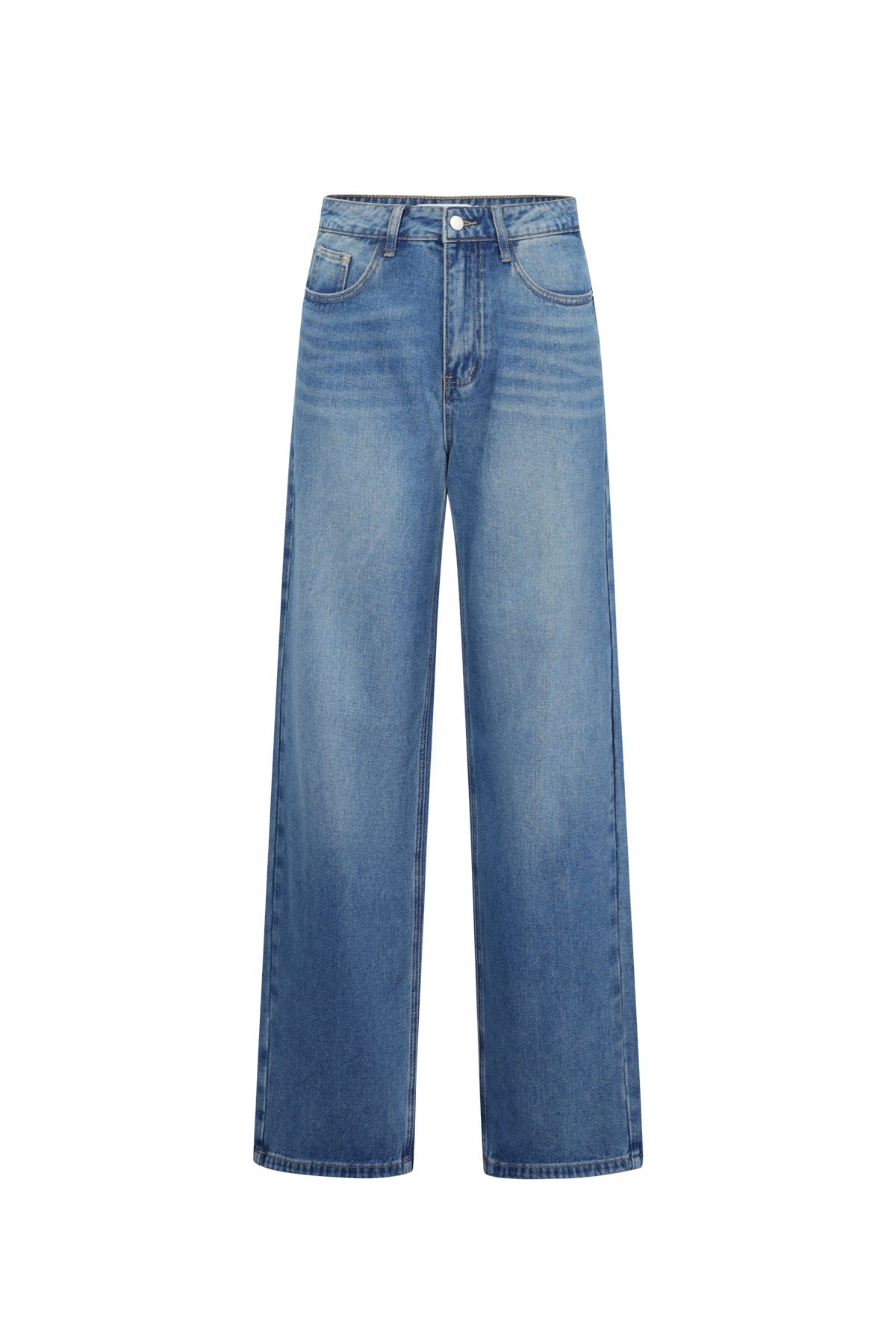 Amour straight leg jeans met hearts blauw