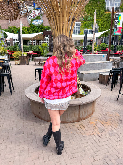 Wavy bomber pink