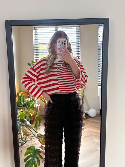 Amy gestreepte longsleeve red