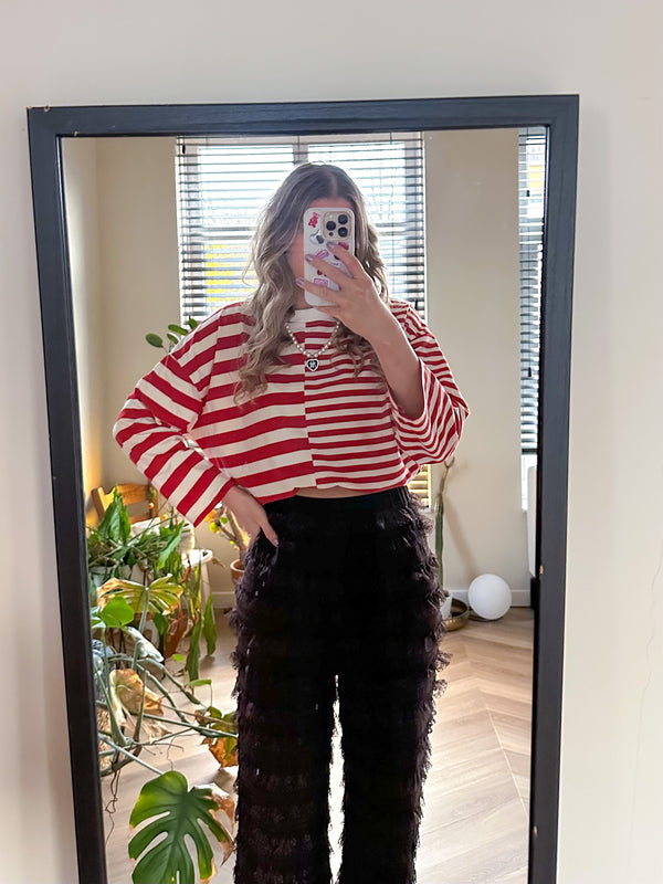 Amy gestreepte longsleeve red