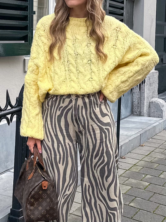 Nova cable knit geel