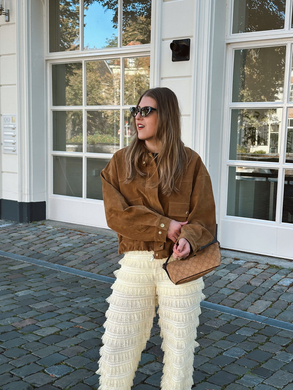 Harper & Yve Inda suède jacket camel