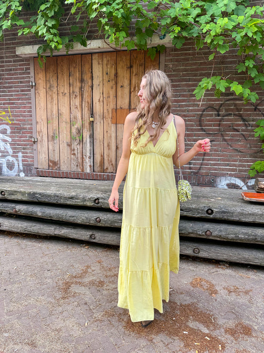Boho jurk lang butter yellow