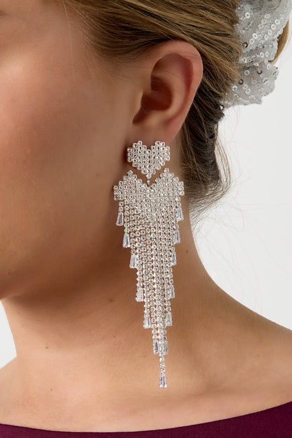 Love is not enough earrings heart silver