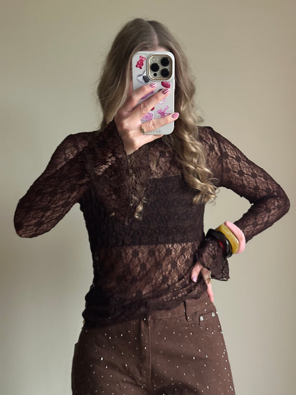 Lace top brown