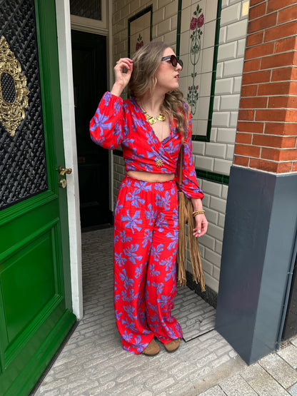 Harper & Yve Flora wikkel top rood
