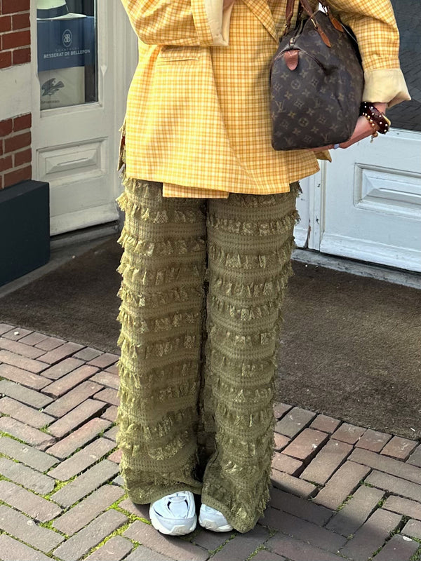 Harper & Yve LO ruffle pants groen - Terug in mei! Join the waitlist