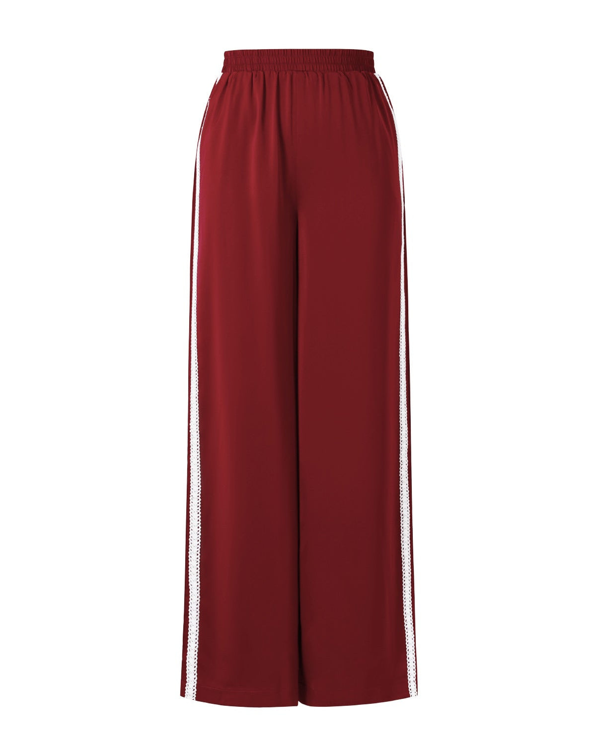 Justine donkerrode trackpants met witte strepen