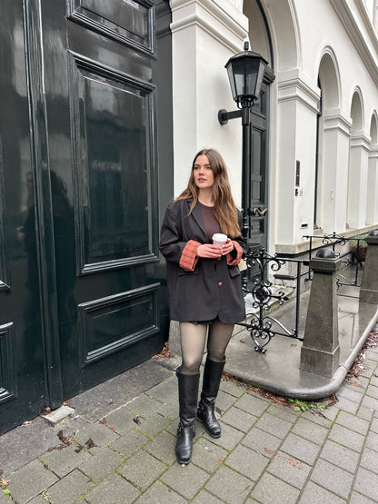 Zoey blazer zwart met ruit detail