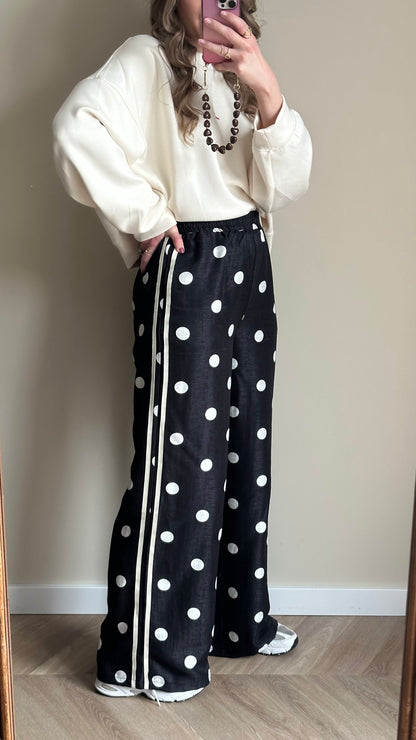 Lyla polkadot pantalon zwart