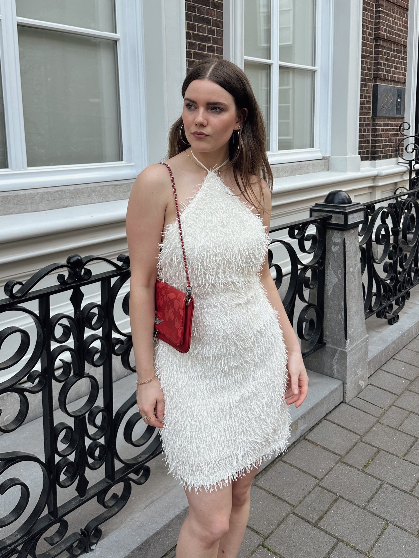 Pip dreamy fringe dress white
