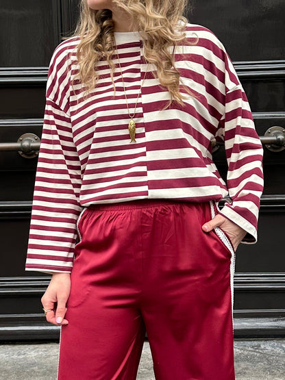 Amy striped longsleeve burgundy