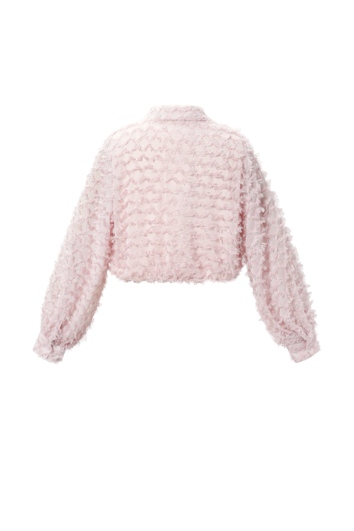Alexis cropped feather blousje soft pink