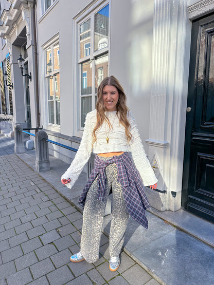 Ruffle top lange mouw