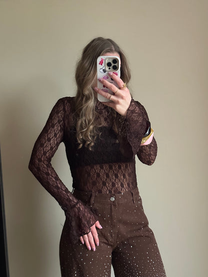 Lace top brown