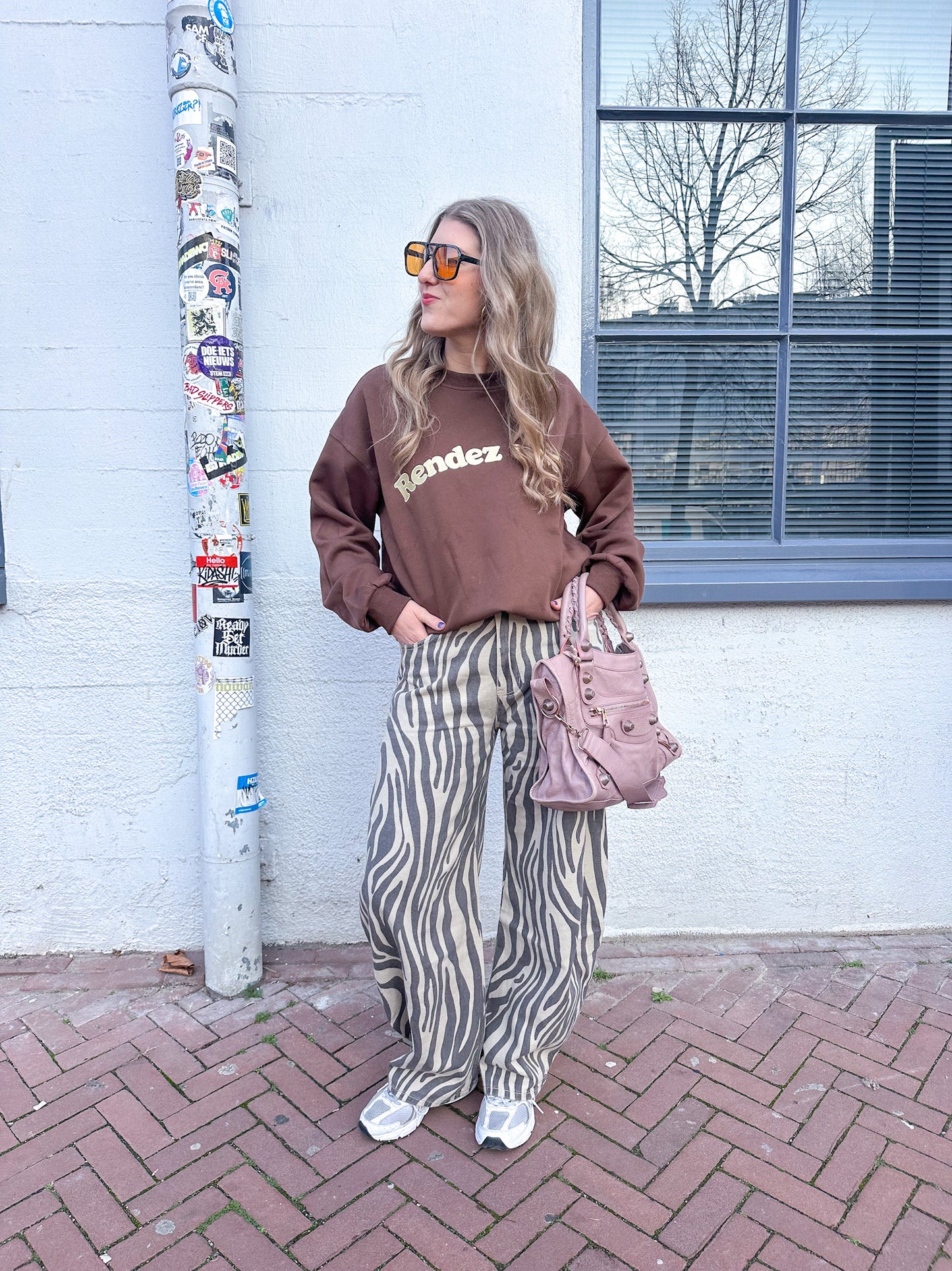 Barrel jeans met tijger print