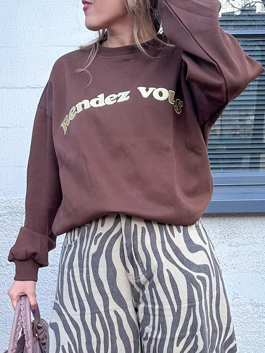 Rendez vous sweater bruin