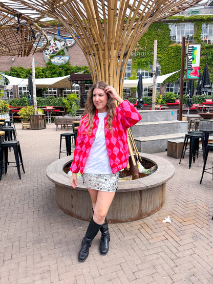 Wavy bomber pink