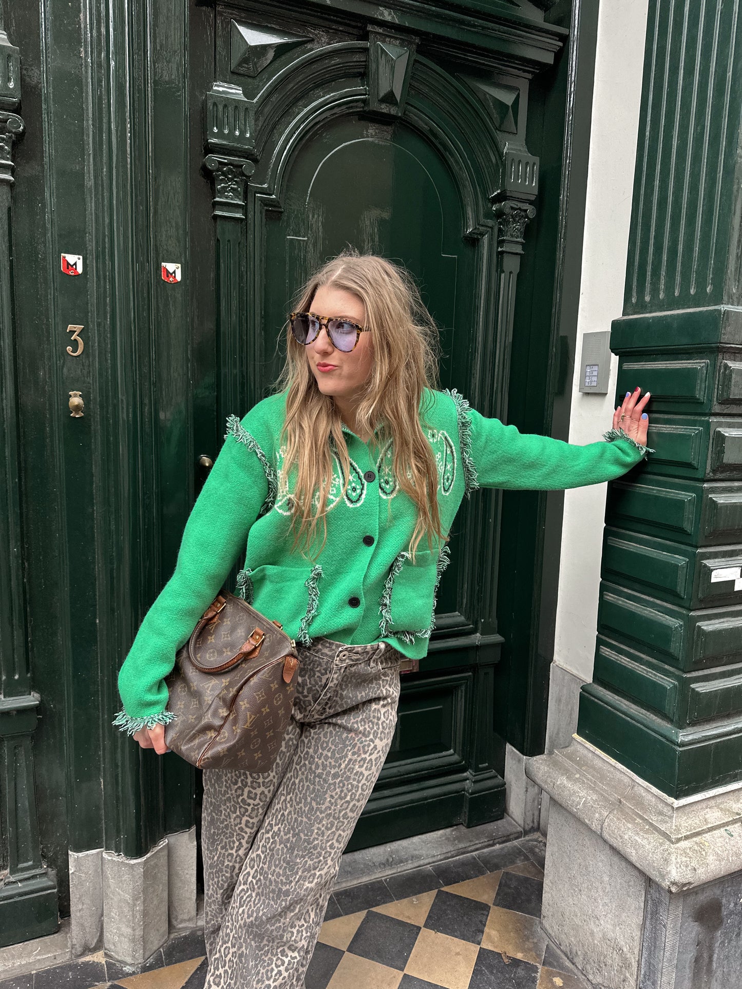 Noa bandanaprint vest groen