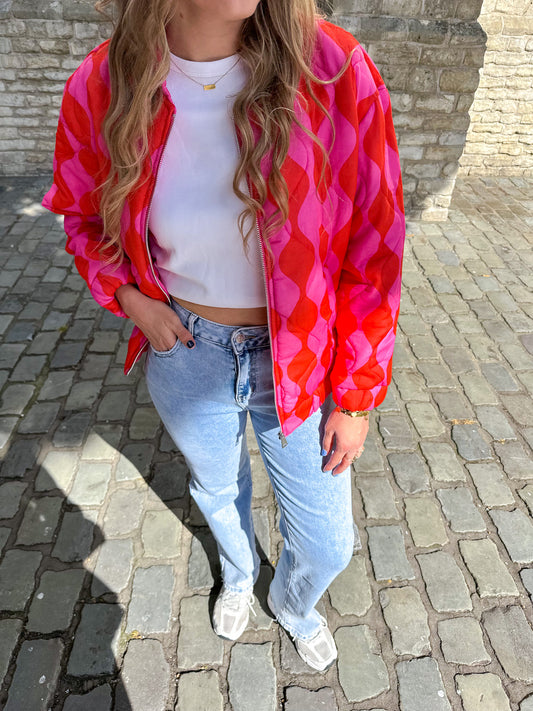 Wavy bomber pink