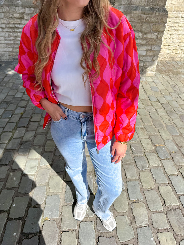 Wavy bomber pink
