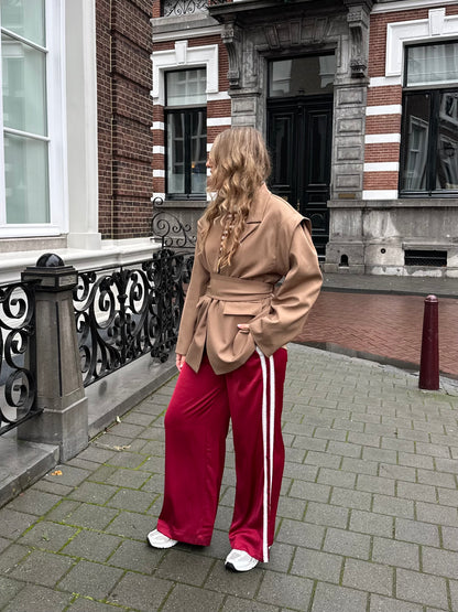 Isabella blazer met ceintuur beige