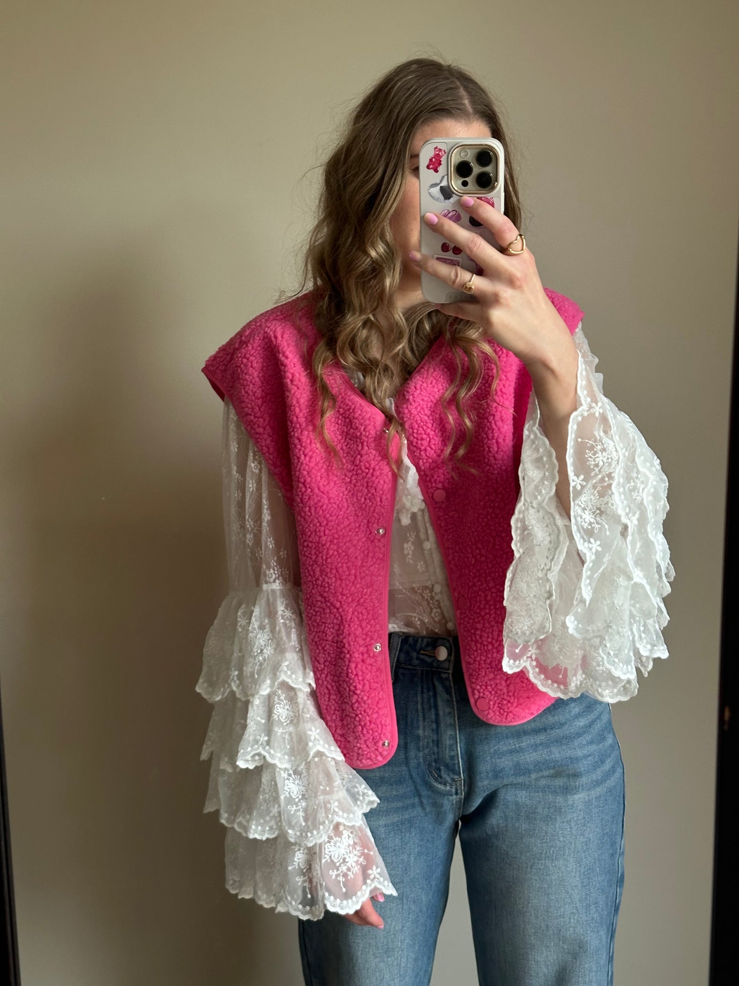 Bonnie kanten top met ruffles