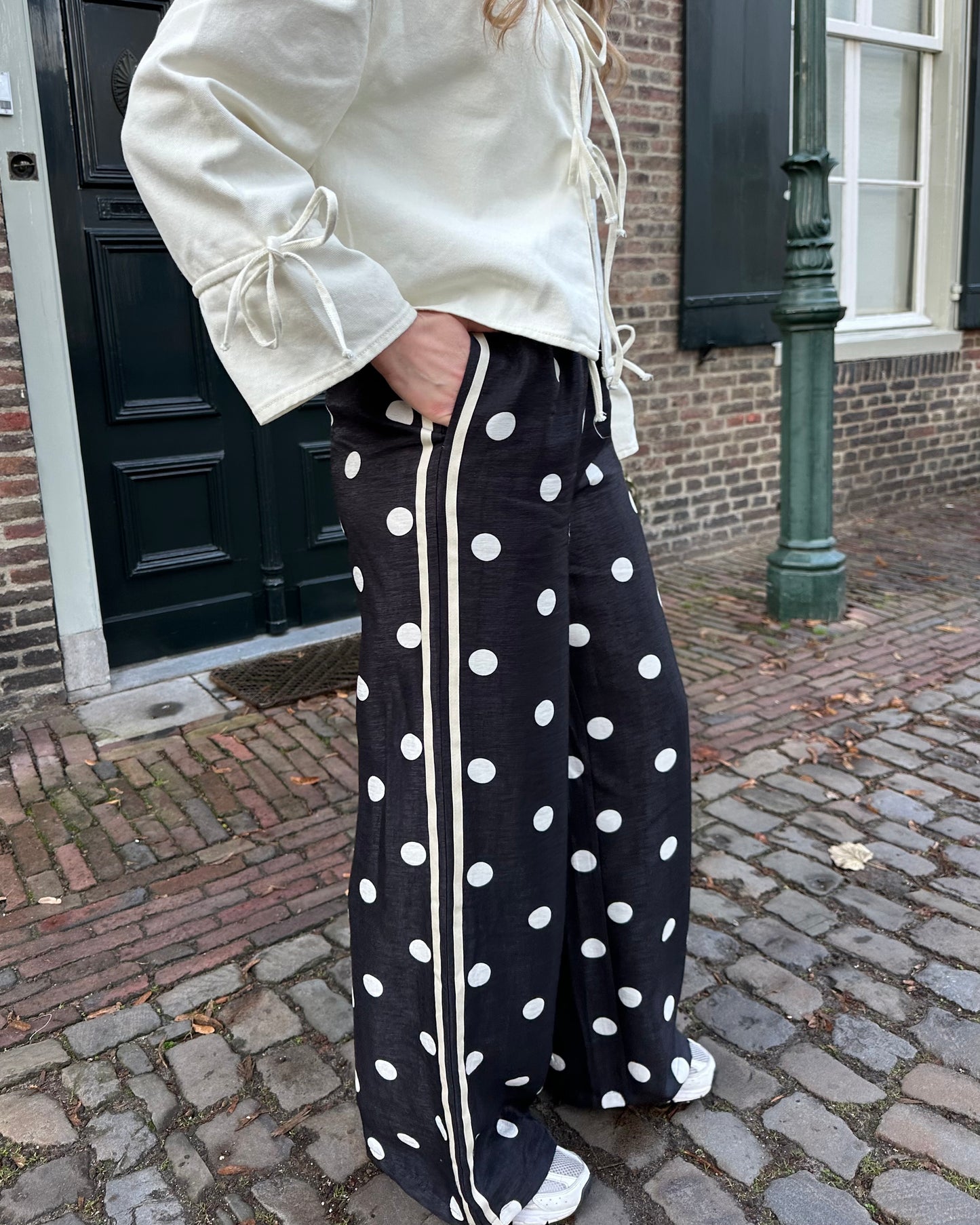 Lyla polkadot pantalon zwart