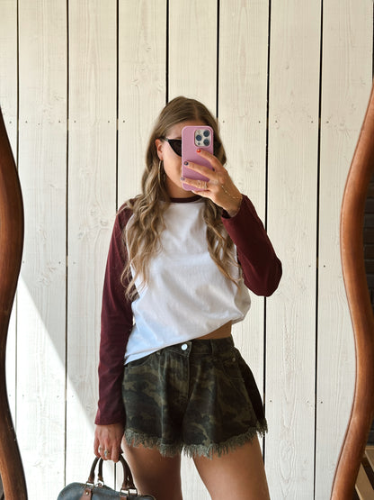 Juul two toned baseball longsleeve bordeaux
