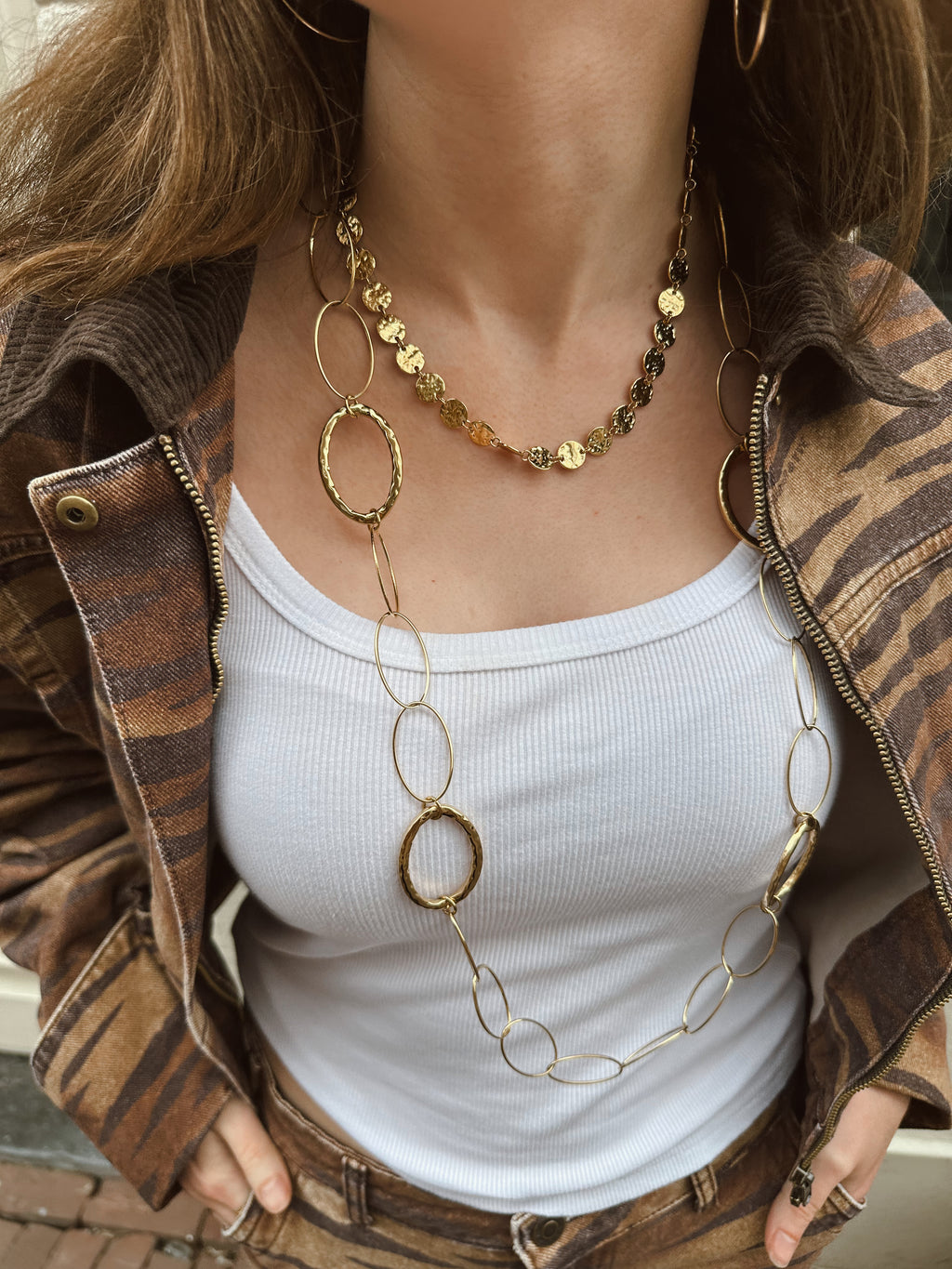 Billionaire korte chain ketting met muntjes gold