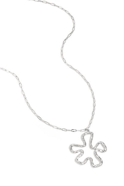 Bloom necklace met flower charm silver