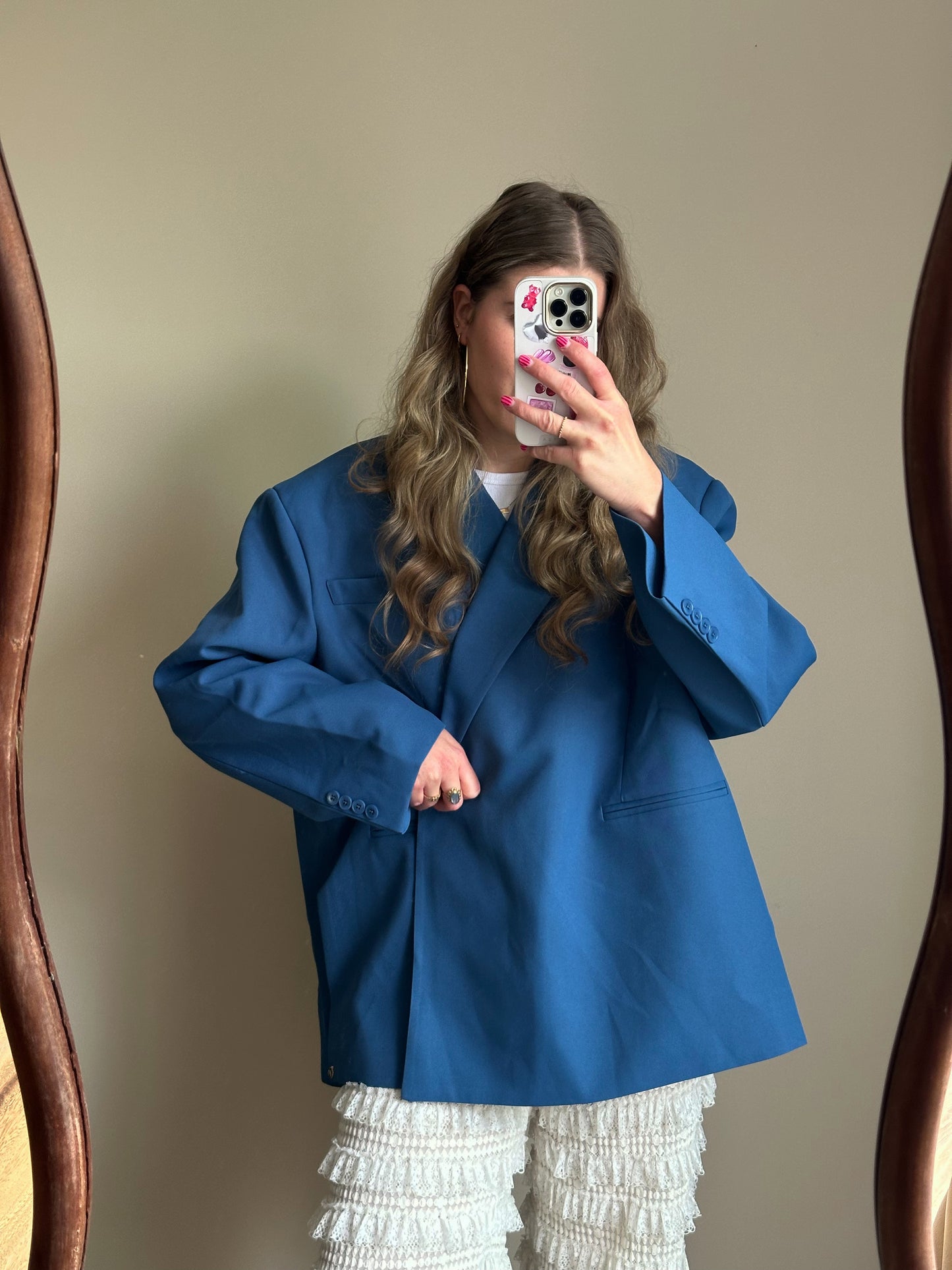 Boxy oversized blazer cobalt blue