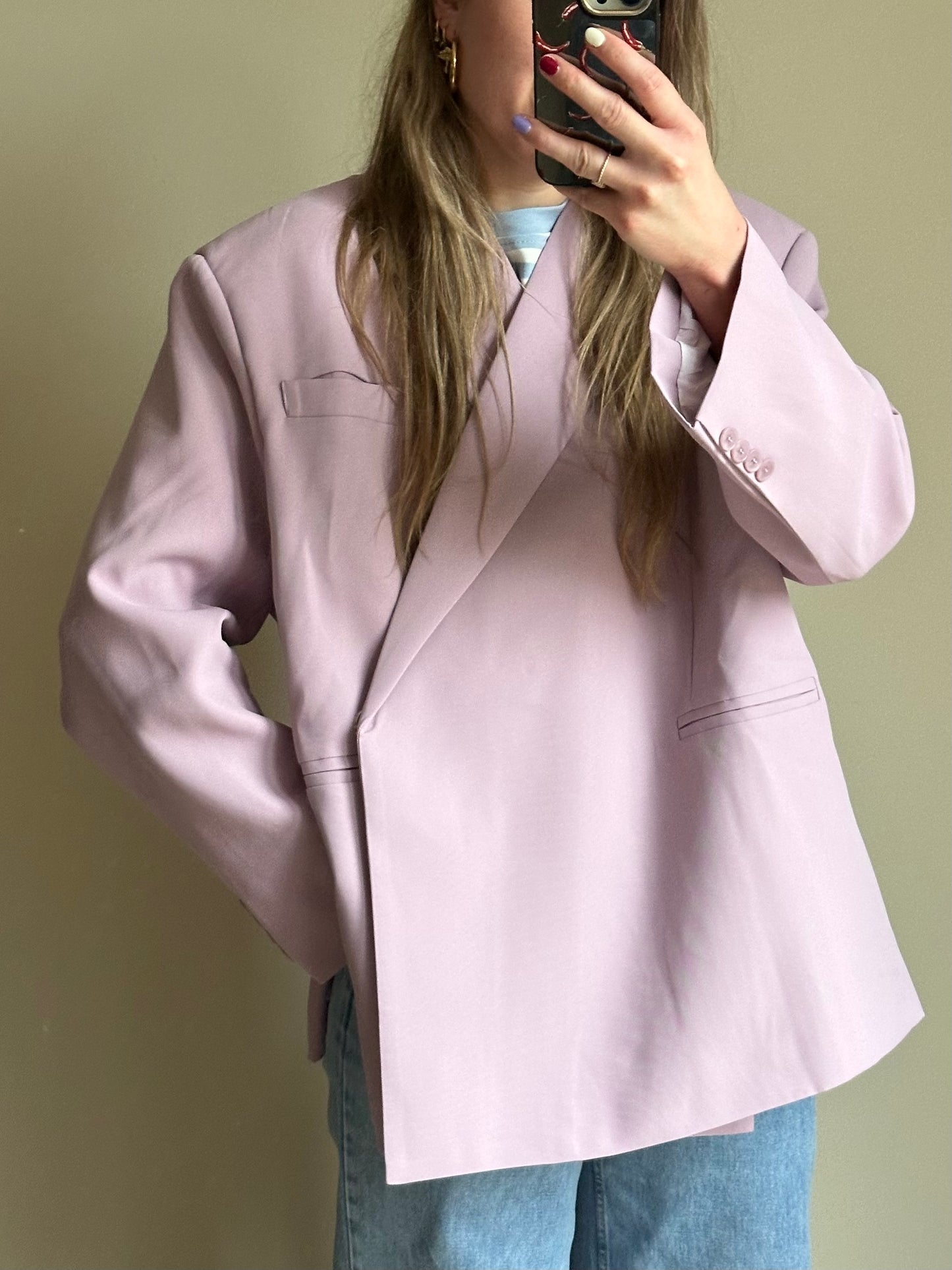 Boxy oversized blazer lila