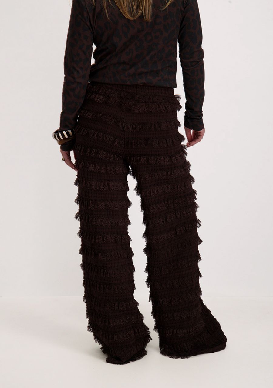 Harper & Yve LO ruffle pants brown