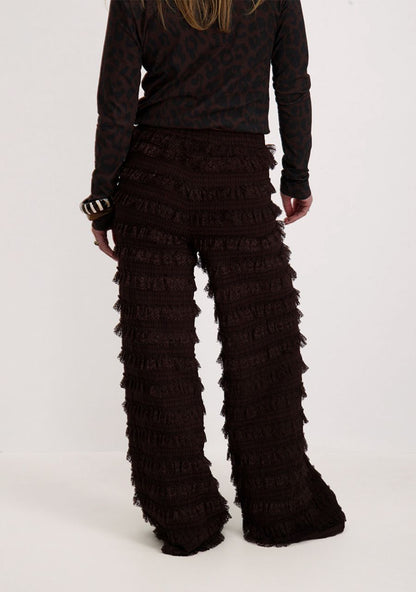 Harper & Yve LO ruffle pants brown