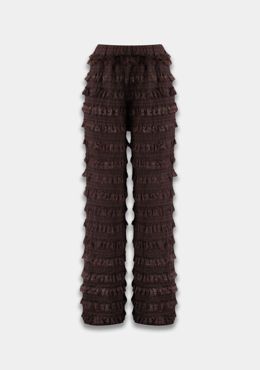 Harper & Yve LO ruffle pants brown