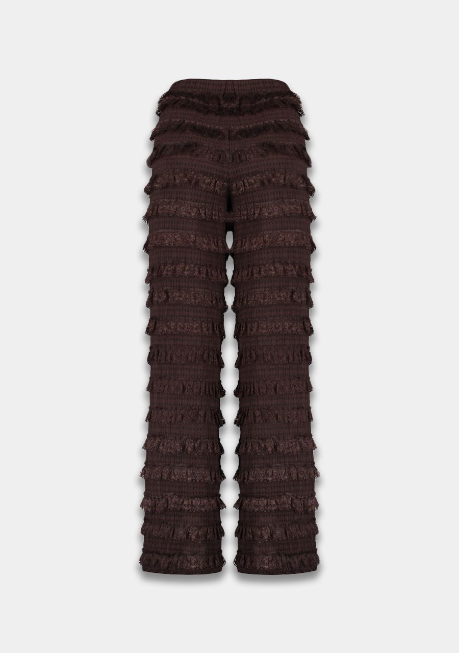 Harper & Yve LO ruffle pants brown