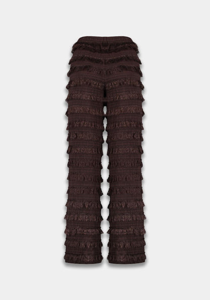 Harper & Yve LO ruffle pants brown