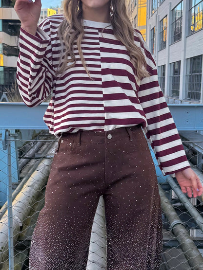 Amy striped longsleeve burgundy